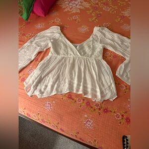 Hollister White Lace Blouse